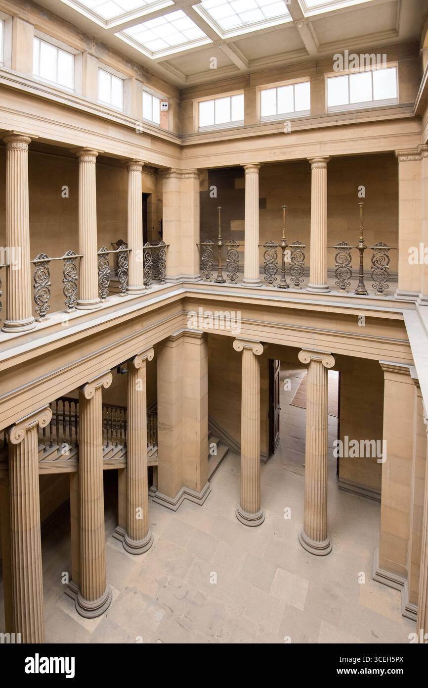 Belsay Hall Castle & Gardens English Heritage Mansion, castello nedievale e Quuarry Gardens Nr Morpeth, Northumberland, NE20 0DX Foto Stock