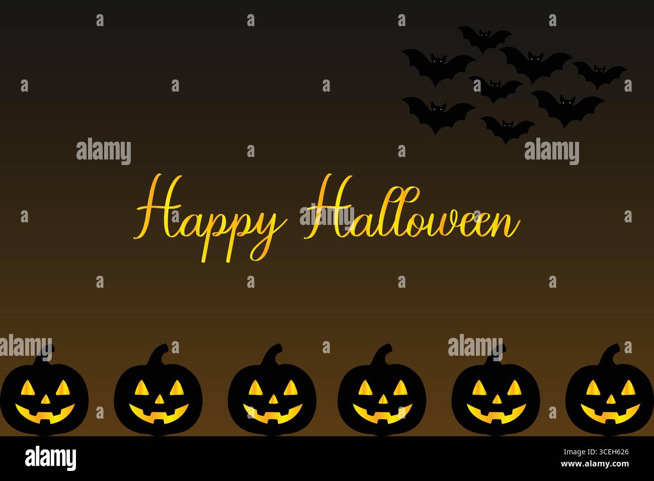 Inquietante sagoma del castello infestato con Full Moon e pipistrelli Illustrazione Vettoriale