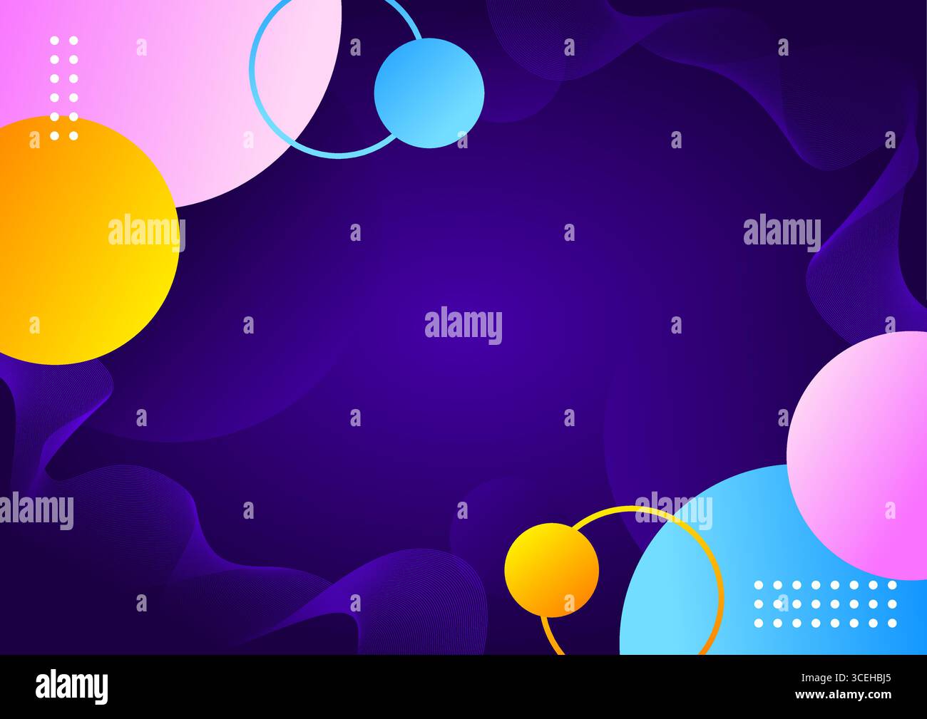 sfondo astratto con cerchi e forme colorati Illustrazione Vettoriale