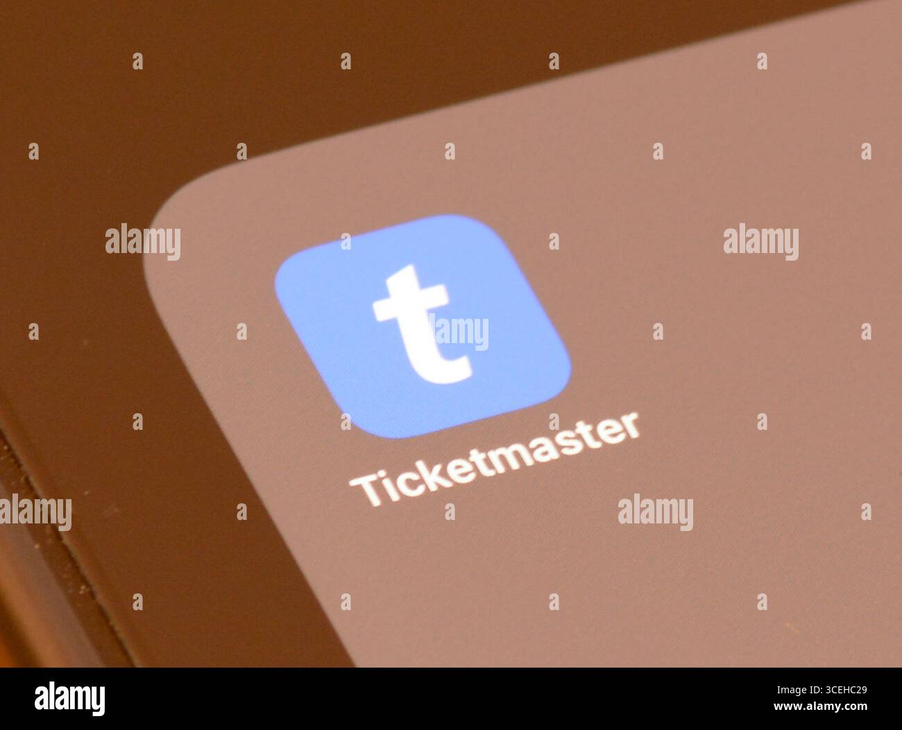 App Ticketmaster sullo schermo di uno smartphone Foto Stock