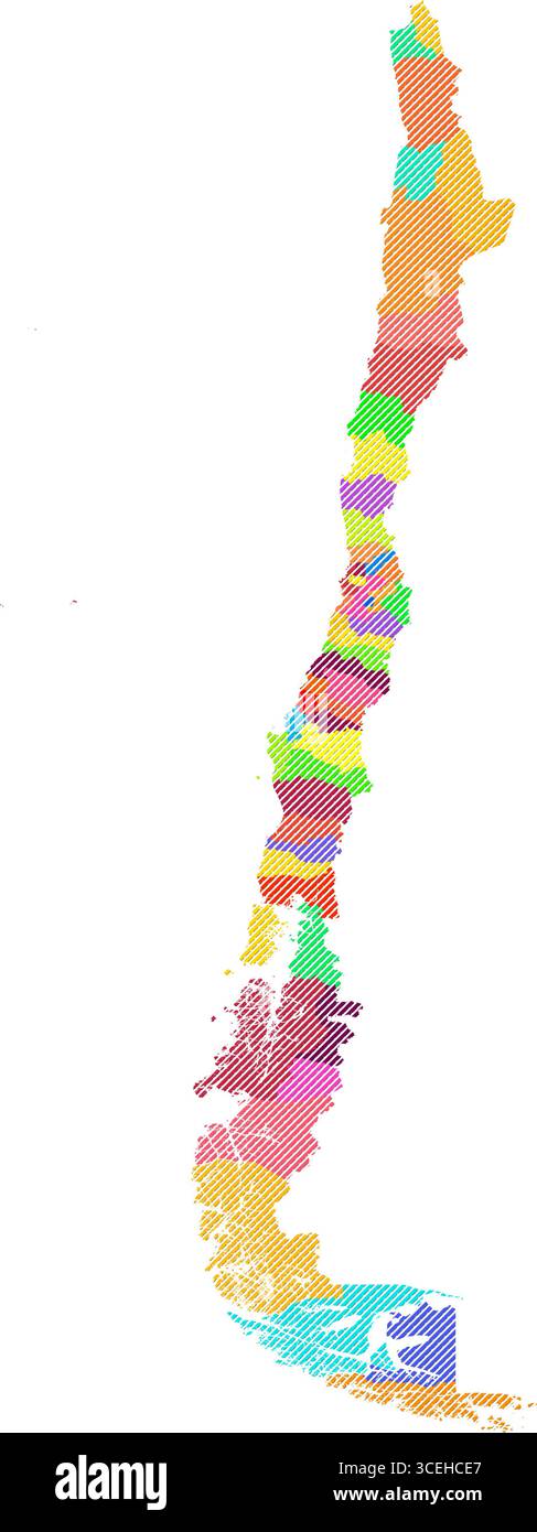 Illustrazione della mappa ombreggiata del Cile – Cartografia vettoriale realistica per poster, presentazioni e progetti educativi Illustrazione Vettoriale