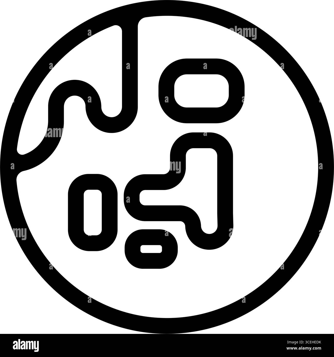 Illustrazione dell'icona vettoriale mondiale (centrata sul Giappone) Illustrazione Vettoriale