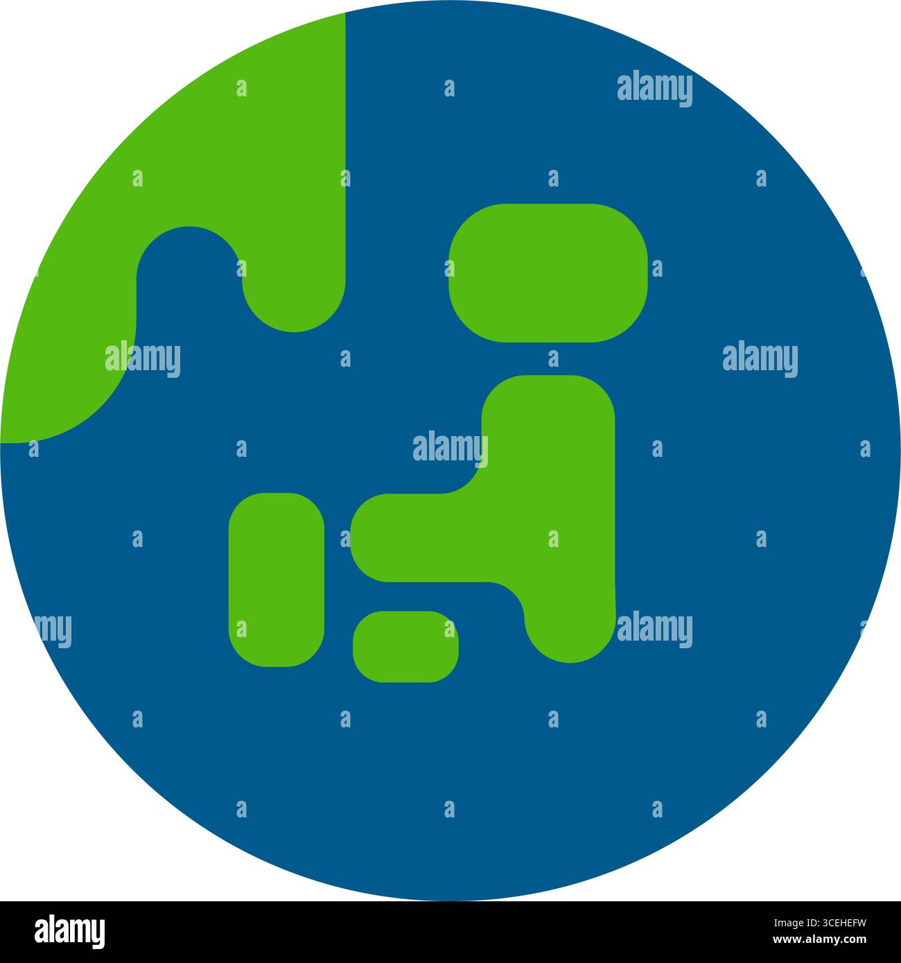 Illustrazione dell'icona vettoriale mondiale (centrata sul Giappone) Illustrazione Vettoriale