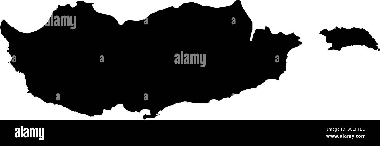 Cipro Country Map Black Edition – grafica vettoriale minimalista per progetti Wall Art, Education e Digital Design Illustrazione Vettoriale