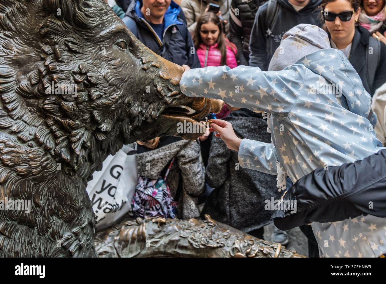 Fontana del Porcellino, Statua del cinghiale, Firenze Foto Stock