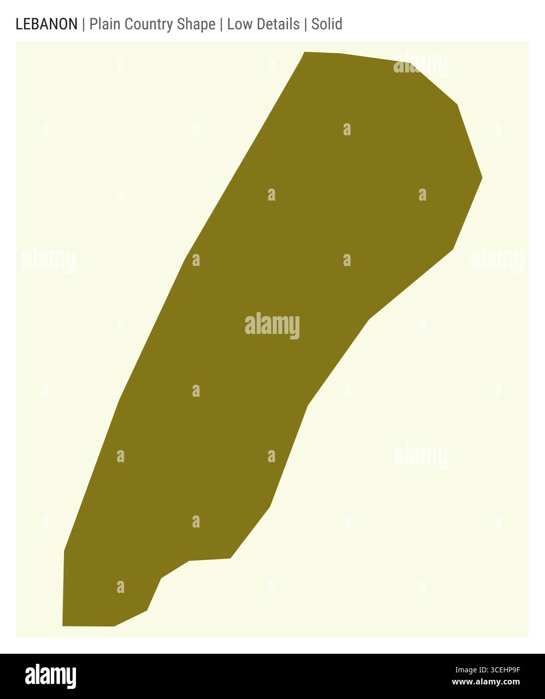 Mappa della pianura del Libano. Dettagli bassi. Stile solido. La forma del Libano. Illustrazione vettoriale. Illustrazione Vettoriale
