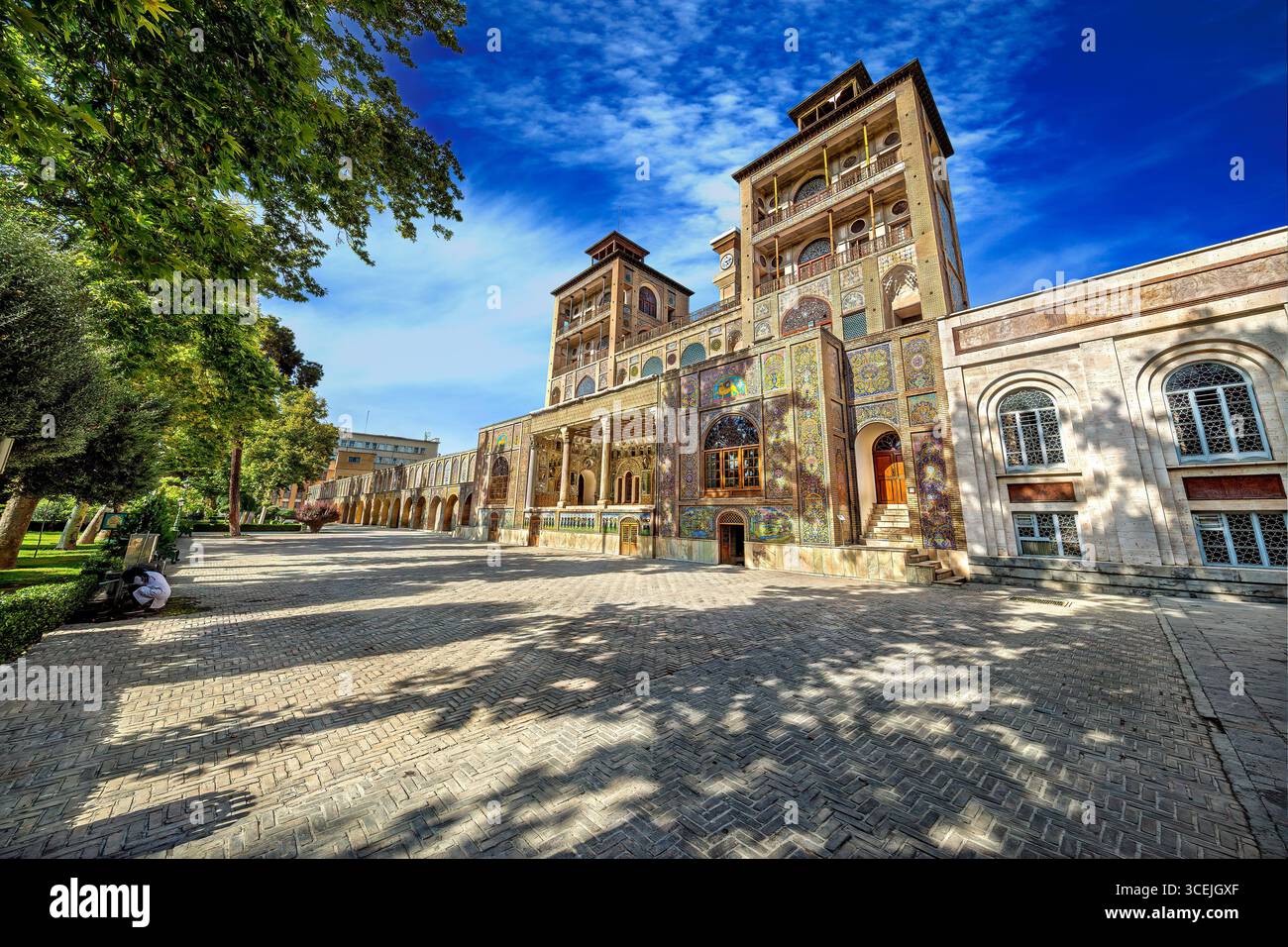 Palazzo del Golestan, sito dell'UNESCO a Teheran, Iran. Splendido arredamento persiano, perfetto per progetti culturali e storici. Foto Stock