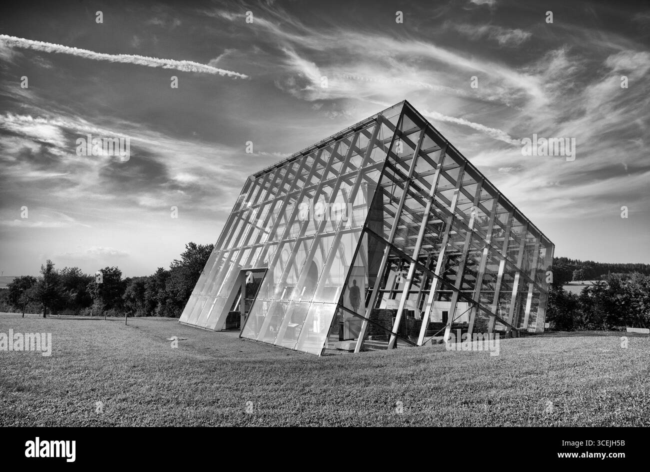Porta Limes di Dalkingen, protetta da una struttura in vetro, patrimonio dell'umanità dell'UNESCO, monumento trionfale sul limes germanico-retico superiore, Rainau-Dalk Foto Stock