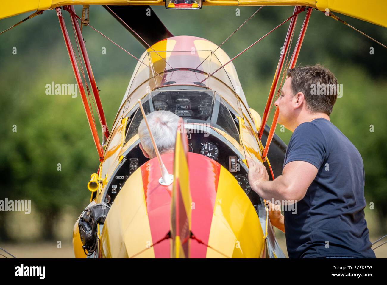 Headcorn Battle of Britain Airshow Stampe Formation Team Foto Stock