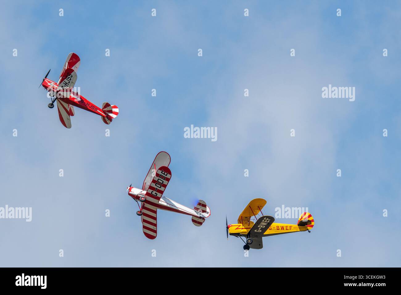 Headcorn Battle of Britain Airshow Stampe Formation Team Foto Stock