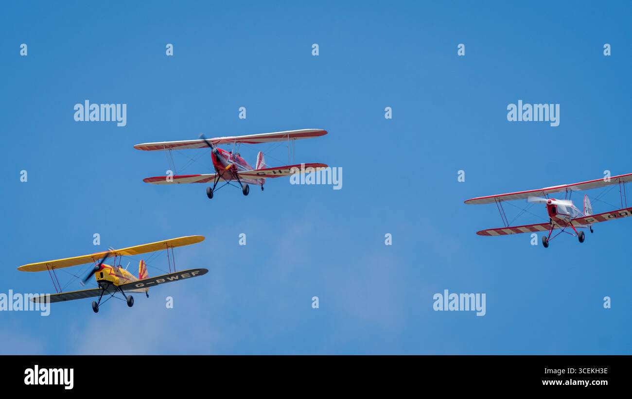 Headcorn Battle of Britain Airshow Stampe Formation Team Foto Stock