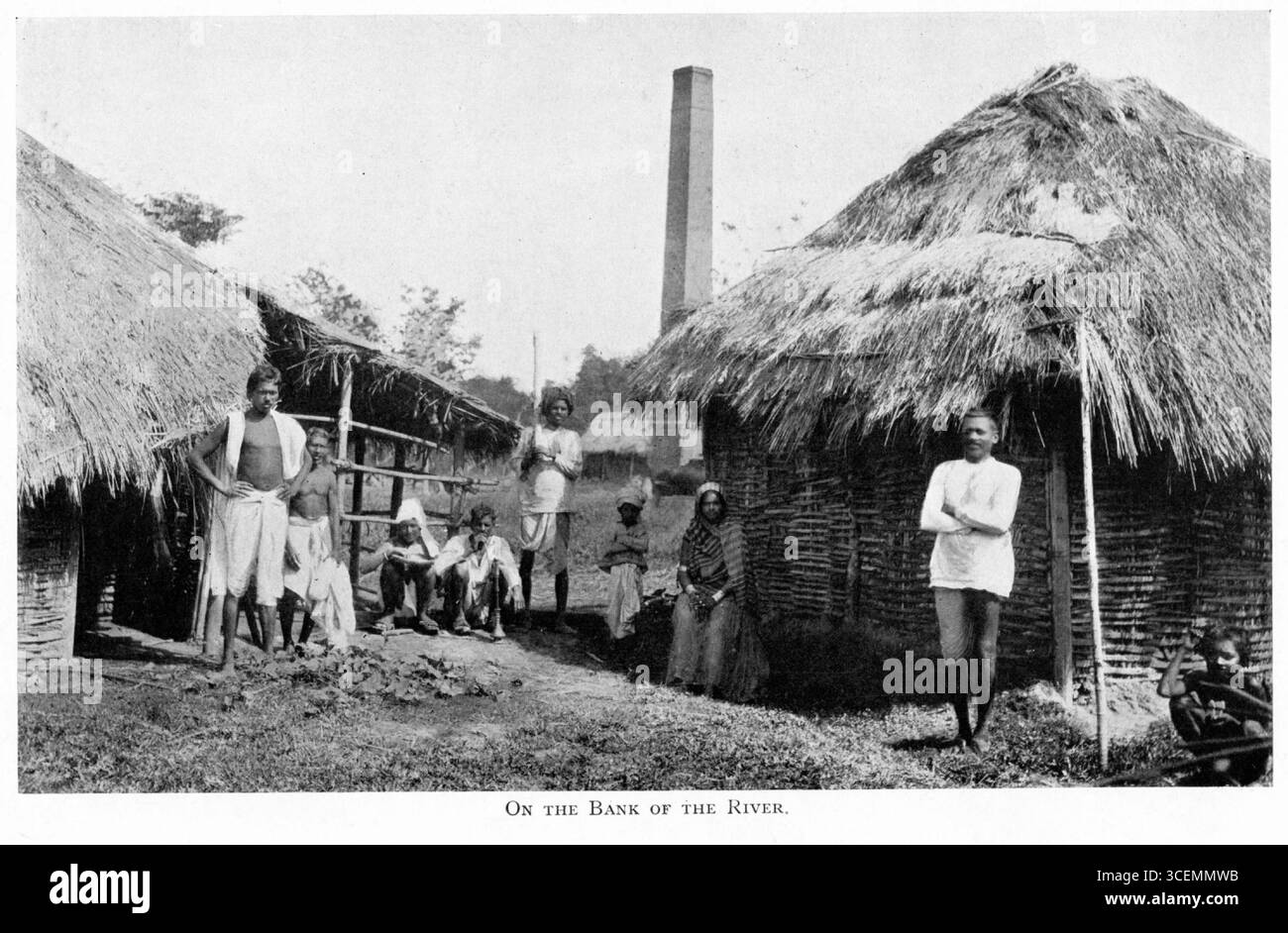 Housing for Canefield Workers on the Banks of the River, from the Book of Trinidad, edito da T. B. Jackson, pubblicato nel 1904 Foto Stock