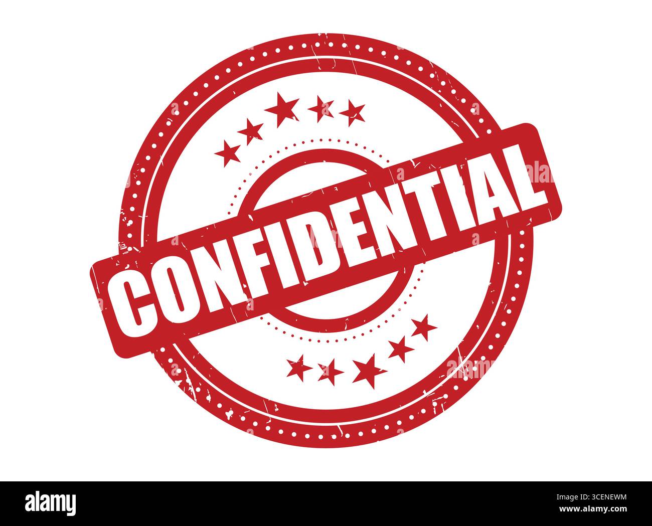 Sigillo in gomma RISERVATO con cerchio tratteggiato Illustrazione Vettoriale