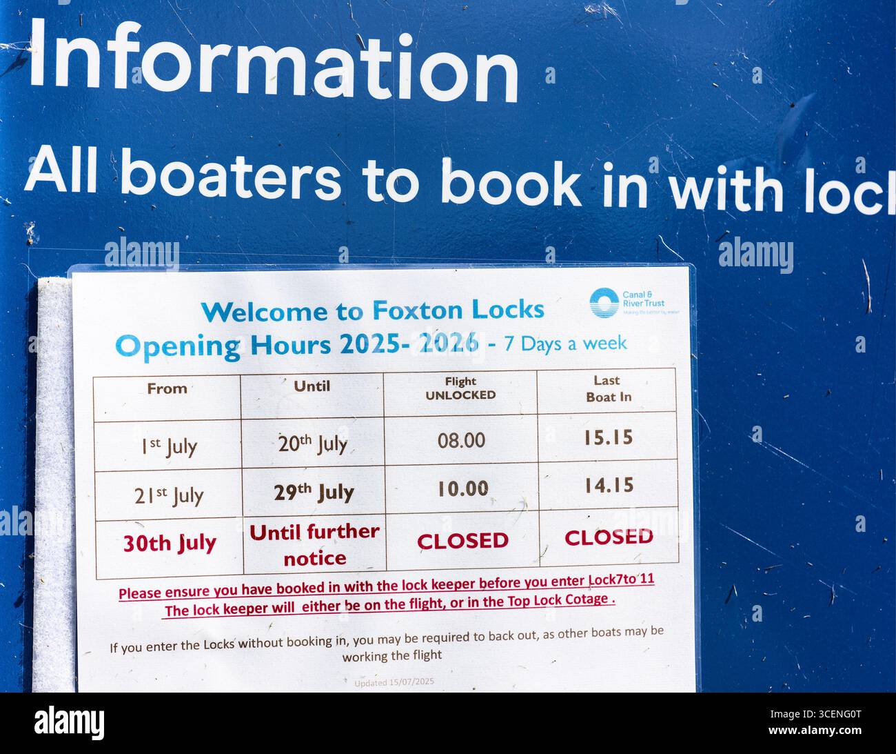 Foxton Locks, Inghilterra, chiuse l'estate 2025 a causa della mancanza di precipitazioni. Foto Stock