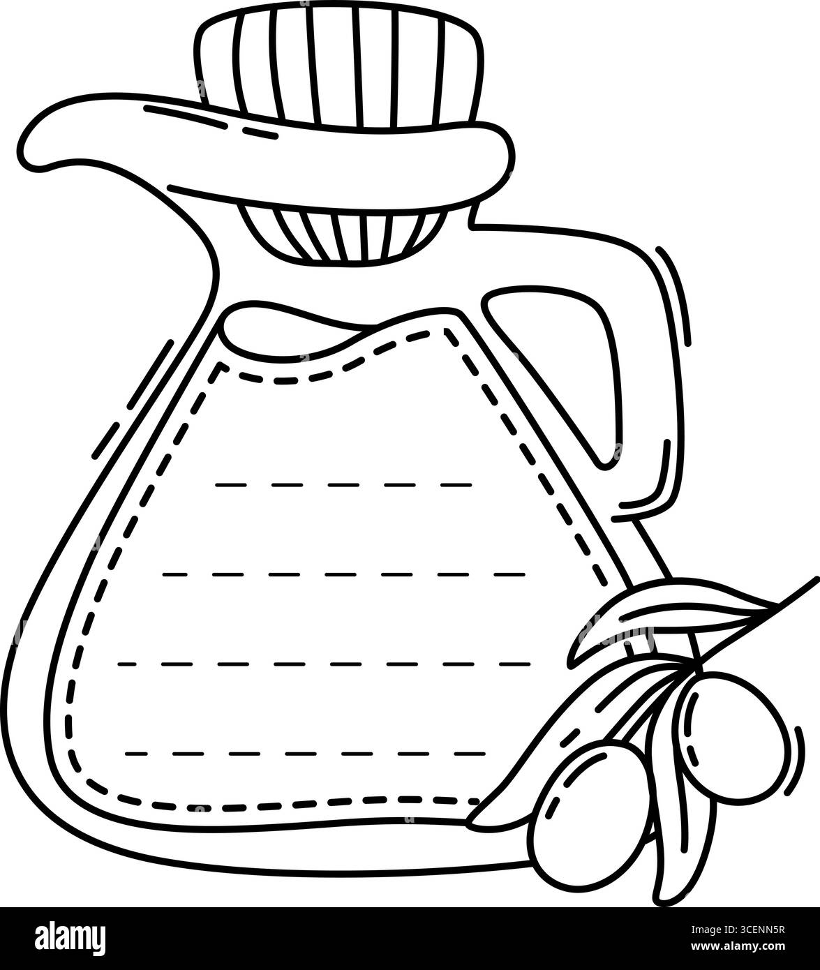Cornice per appunti per bambini con caraffa in vetro d'olio d'oliva. Telaio vettoriale per album di foto per bambini, adesivo elenco attività pianificatore. Modello di lista di controllo per la pagina del diario dei bambini o nota di programma con bacche di olio d'oliva, bottiglia o brocca Illustrazione Vettoriale