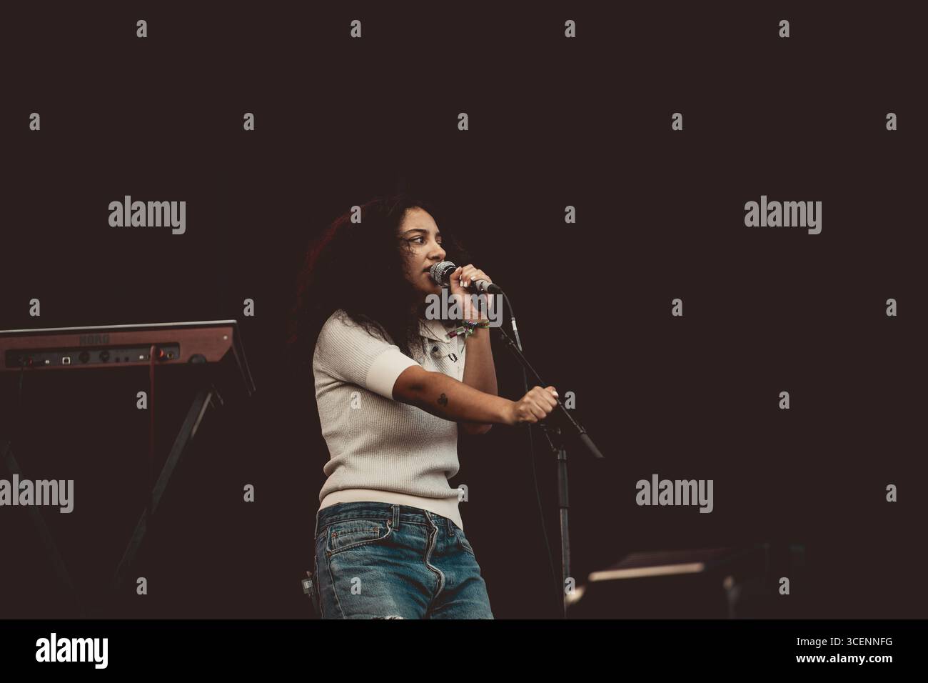 English Teacher band live dal Wythenshawe Park a Wythenshawe Manchester UK by Adam Edwards 15.08.2025 Foto Stock