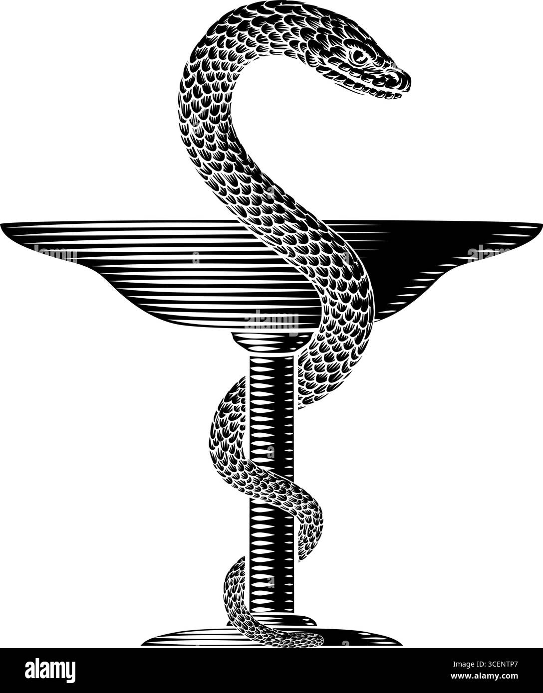 Ciotola di Hygeia Snake medico farmacista icona Illustrazione Vettoriale