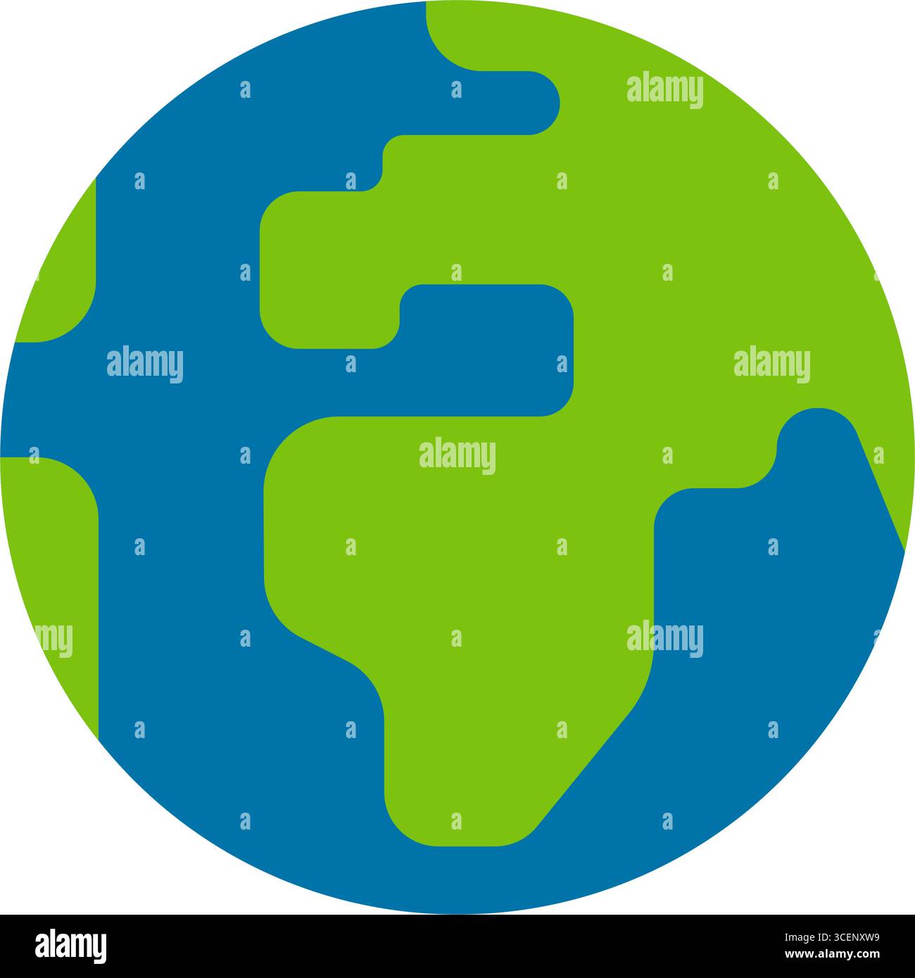 Illustrazione dell'icona vettoriale World (Europa centrata) Illustrazione Vettoriale