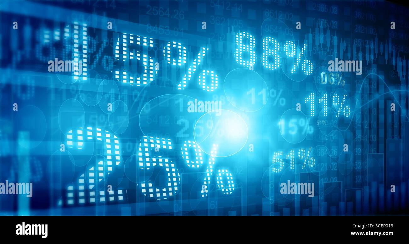 Sfondo grafico finanziario del mercato azionario con grafico grafico di crescita astratto. illustrazione 2d. Foto Stock
