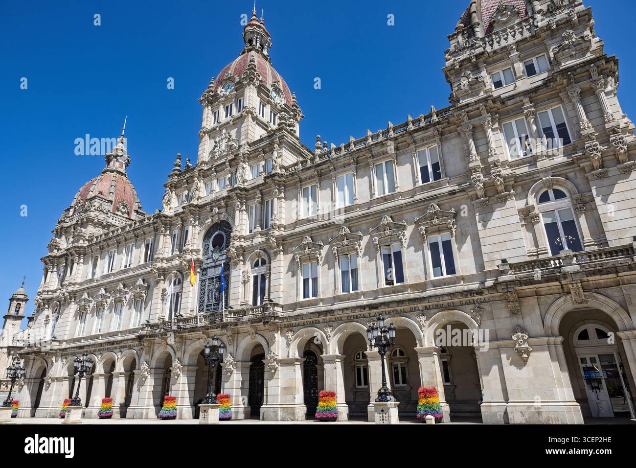 Municipio di A Coruña , detto anche Palazzo di María Pita , o Palazzo Municipale, A Coruna, la Coruna, Spagna Foto Stock