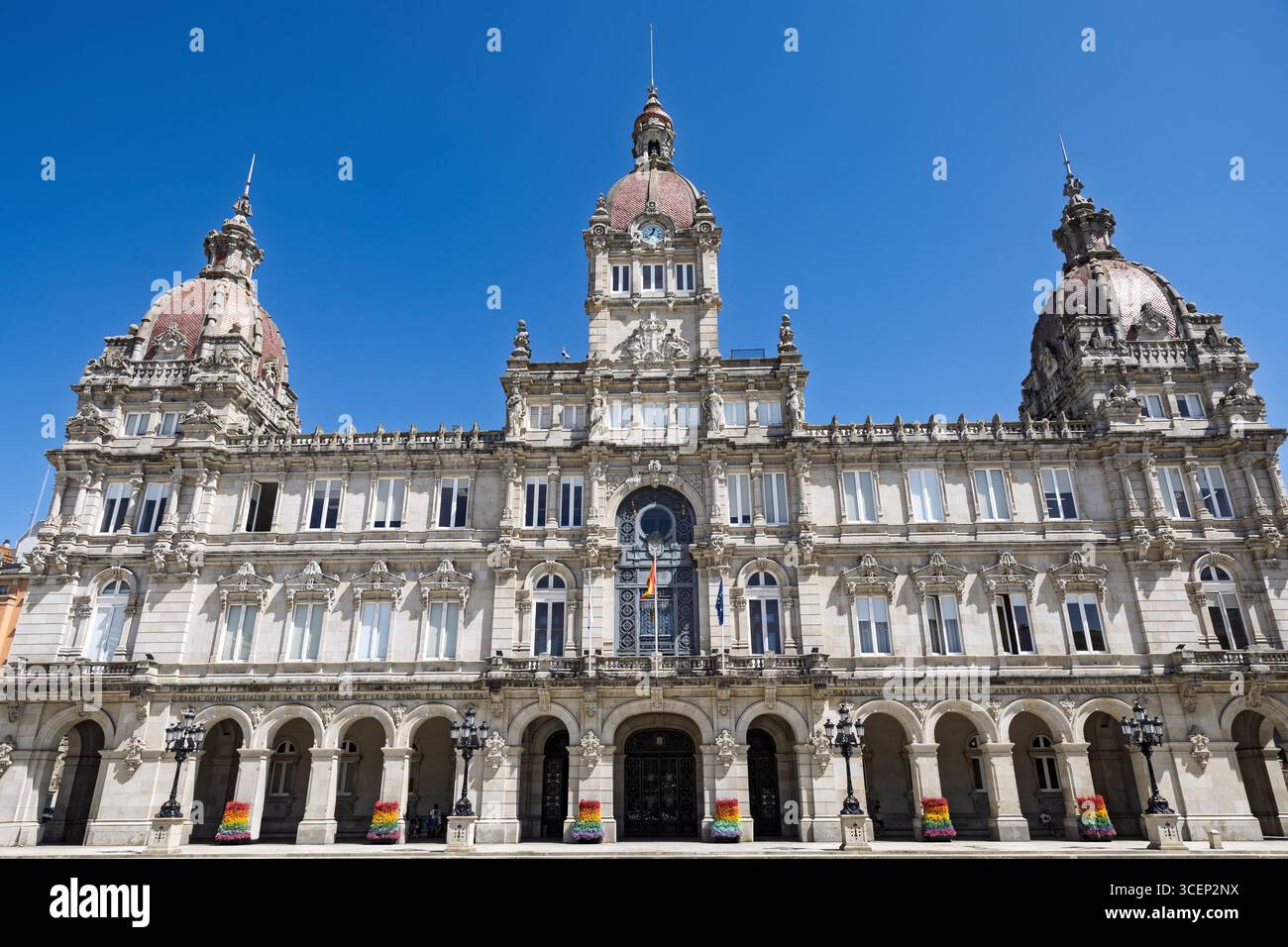 Municipio di A Coruña , detto anche Palazzo di María Pita , o Palazzo Municipale, A Coruna, la Coruna, Spagna Foto Stock