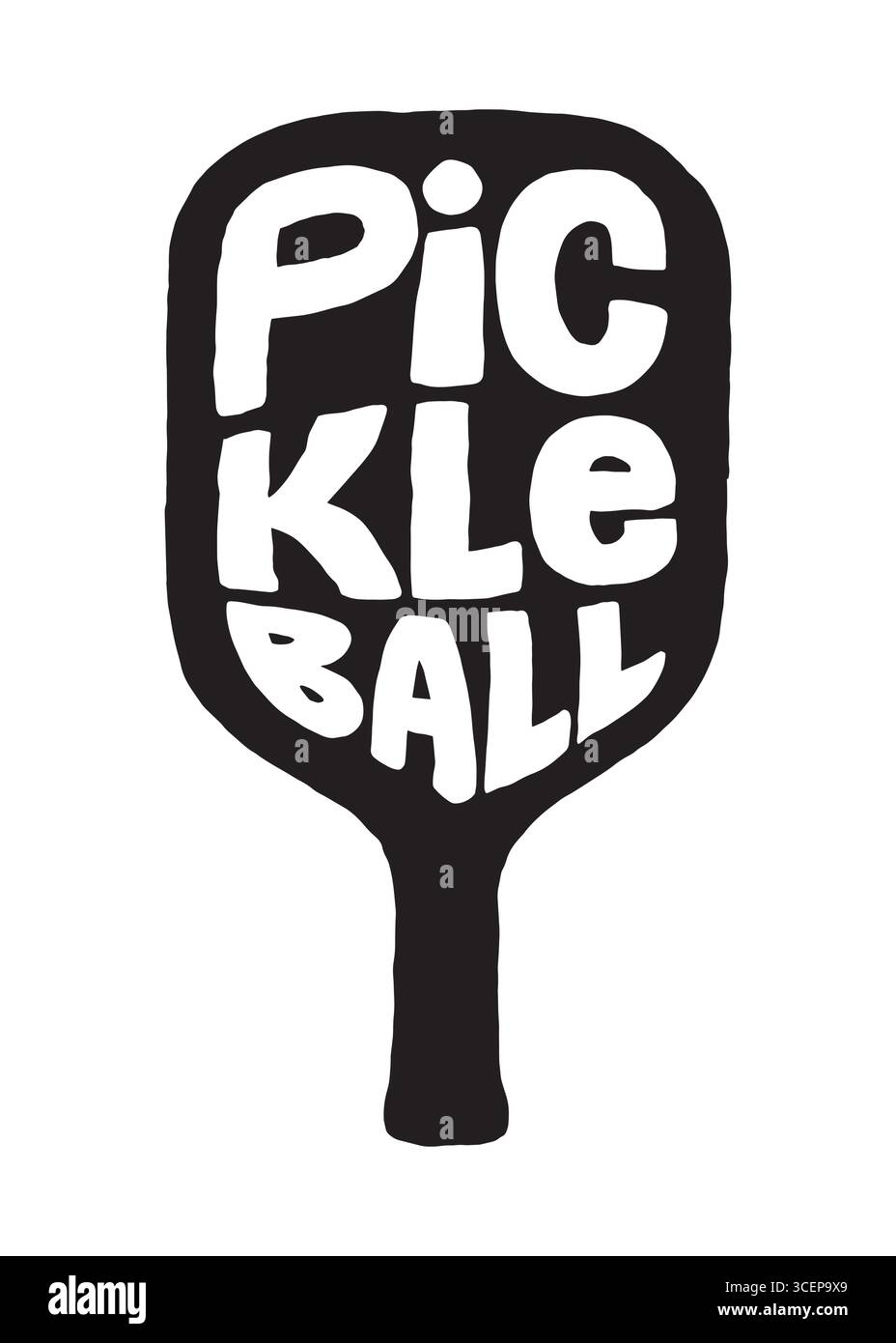 Design con scritta "Pickleball art". Illustrazione del design vettoriale per il web, il design di t-shirt, altri usi del design grafico Illustrazione Vettoriale