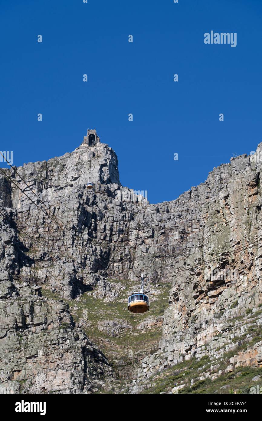 Giro in funivia su Table Mountain, città del Capo, Sud Africa Foto Stock