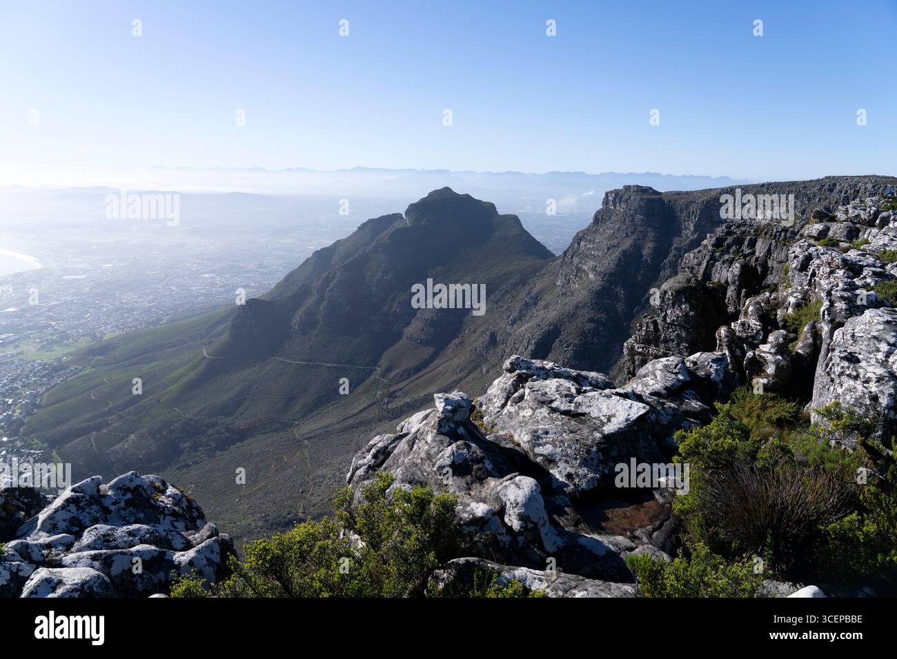 Top of Table Mountain, città del Capo - Sud Africa Foto Stock