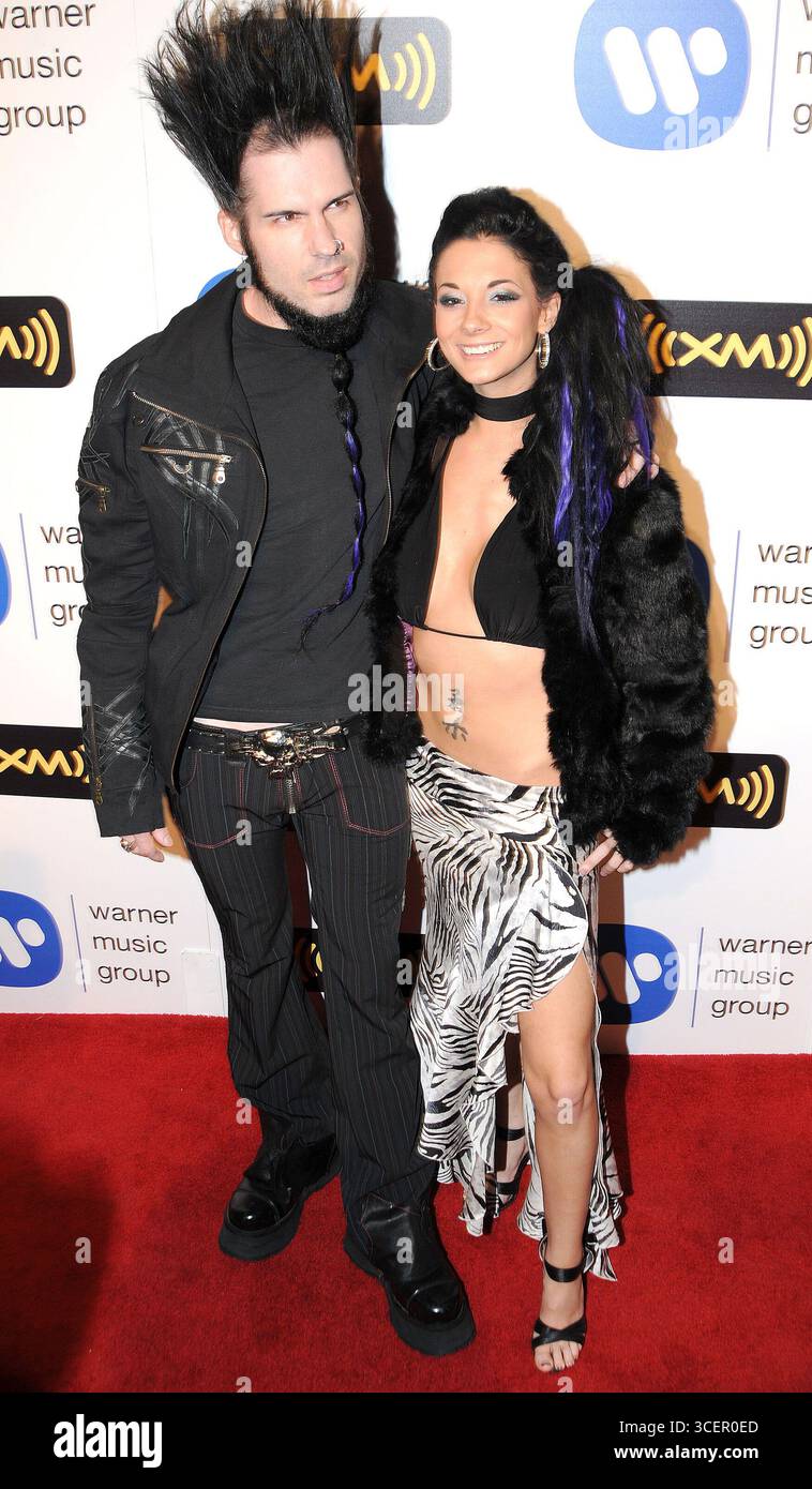 Tera Wray e Wayne Static di Static X al Warner Group Post Grammy Party tenutosi a Vibiana a Los Angeles - 13 febbraio 2008 Foto Stock