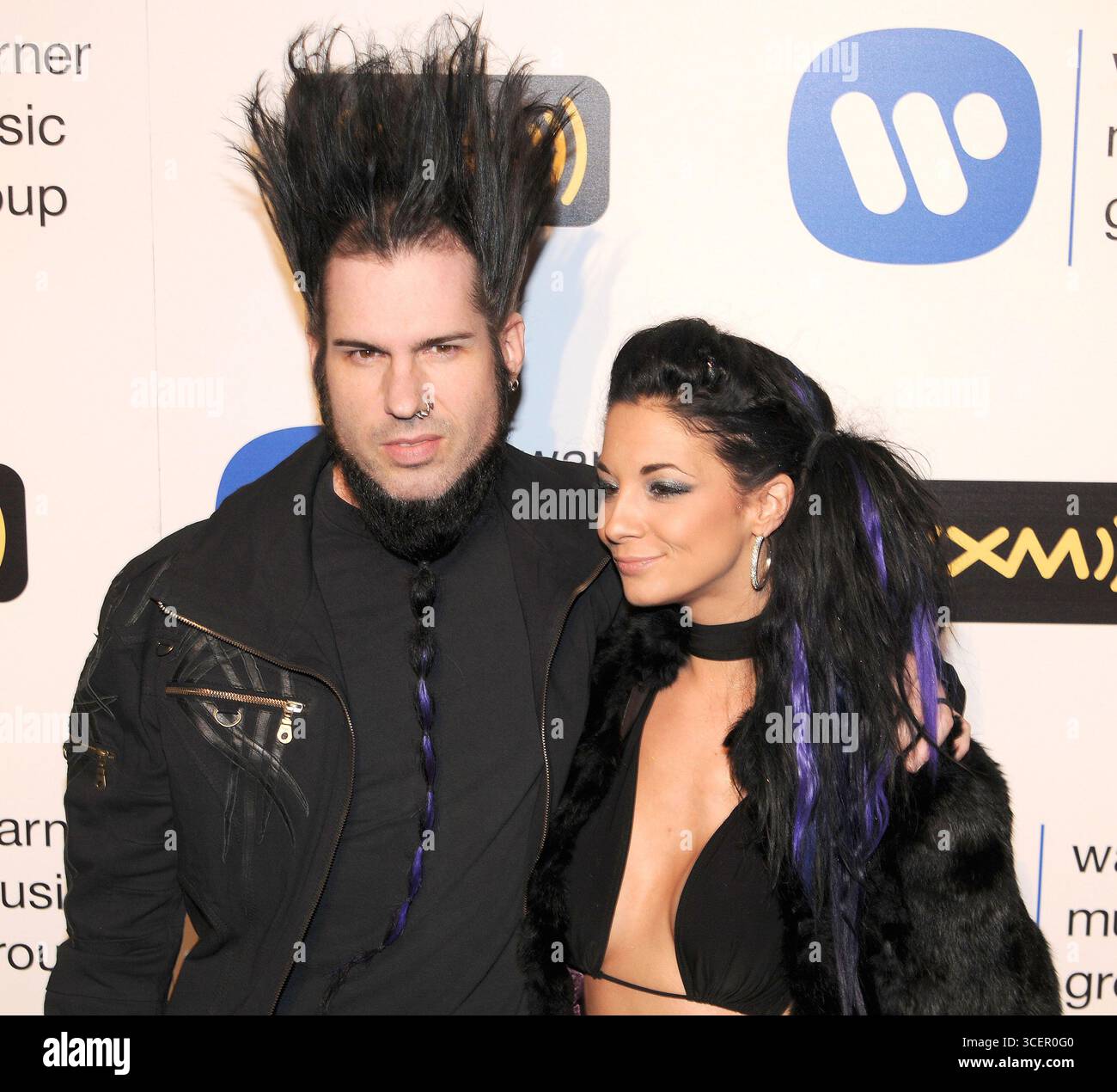 Tera Wray e Wayne Static di Static X al Warner Group Post Grammy Party tenutosi a Vibiana a Los Angeles - 13 febbraio 2008 Foto Stock