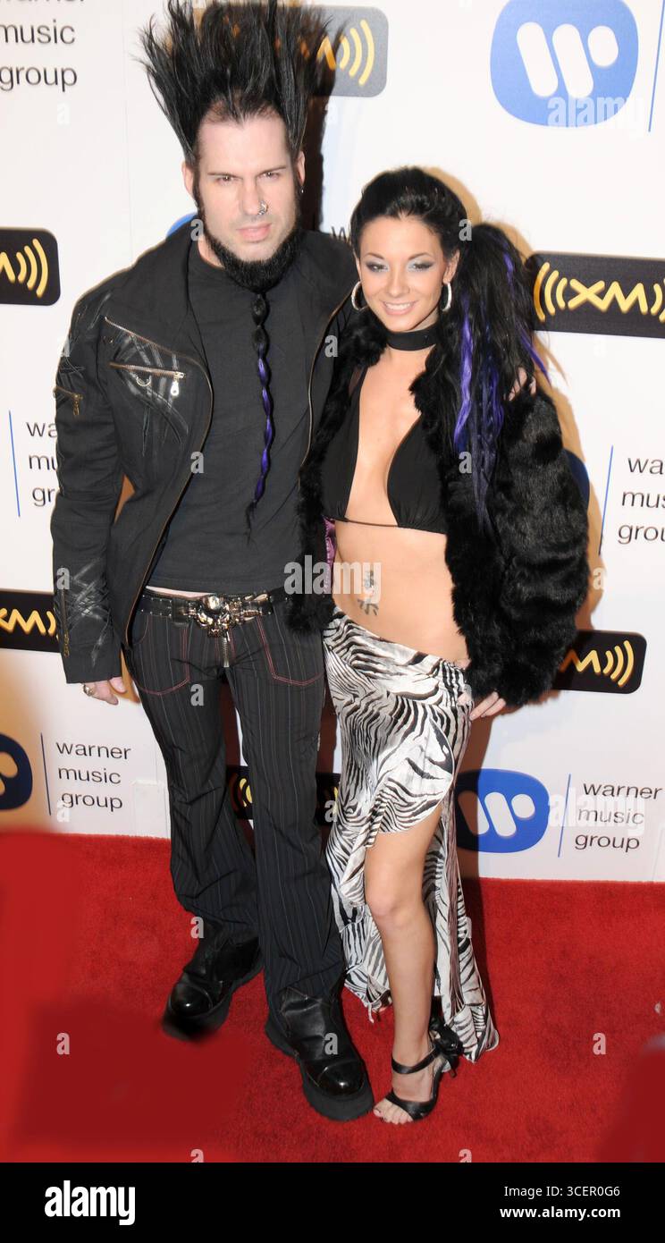 Tera Wray e Wayne Static di Static X al Warner Group Post Grammy Party tenutosi a Vibiana a Los Angeles - 13 febbraio 2008 Foto Stock