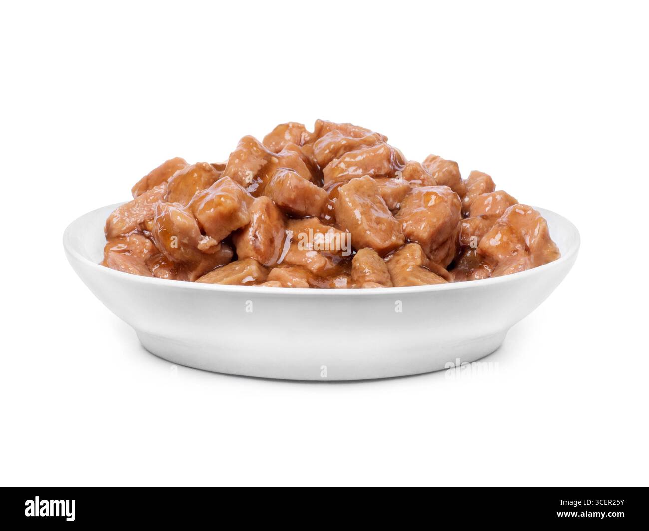 Wet food per cani e gatti in una ciotola da vicino Foto Stock