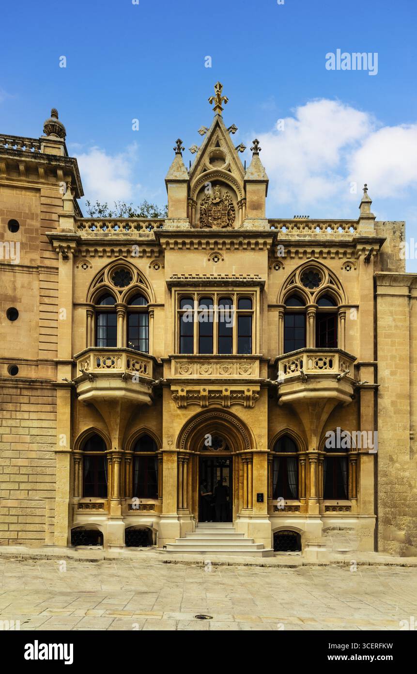 Casa Gourgion, casa aristocratica del XIX secolo nel cuore di Mdina, Mdina, ex capitale, Malta Foto Stock