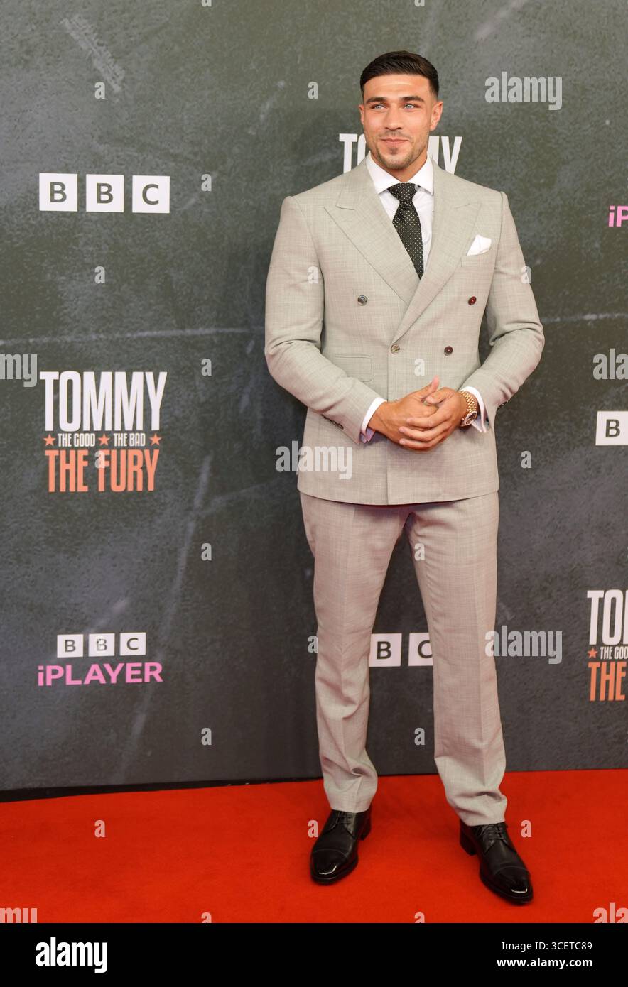 Tommy Fury arriva per Tommy: The Good. Il male. La prima di Fury al Printworks di Manchester. Data foto: Martedì 19 agosto 2025. Foto Stock