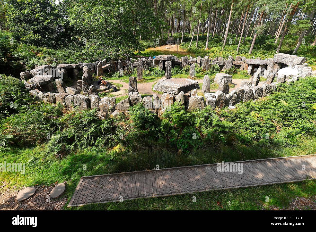 Druids Temple vicino a Masham, North Yorkshire, fu costruito negli anni '1800 per creare posti di lavoro durante una recessione agricola da William Dandy nella Swinton Estate Foto Stock