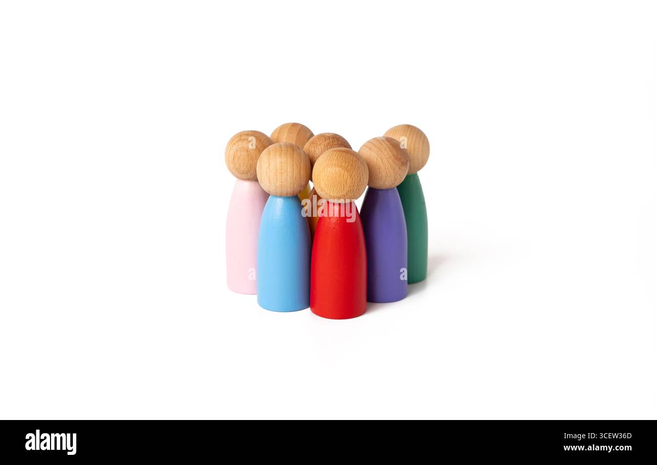 Gruppo di persone su sfondo bianco. Community o team. Collaborazione nei progetti. Team building. Potenziale delle risorse umane. Foto Stock