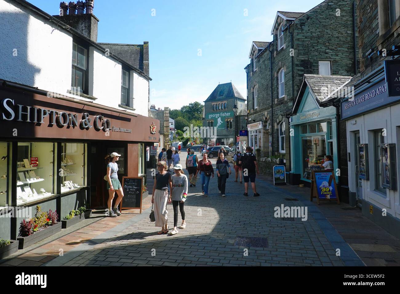 Lake Road Street a Keswick, Lake District, Regno Unito Foto Stock