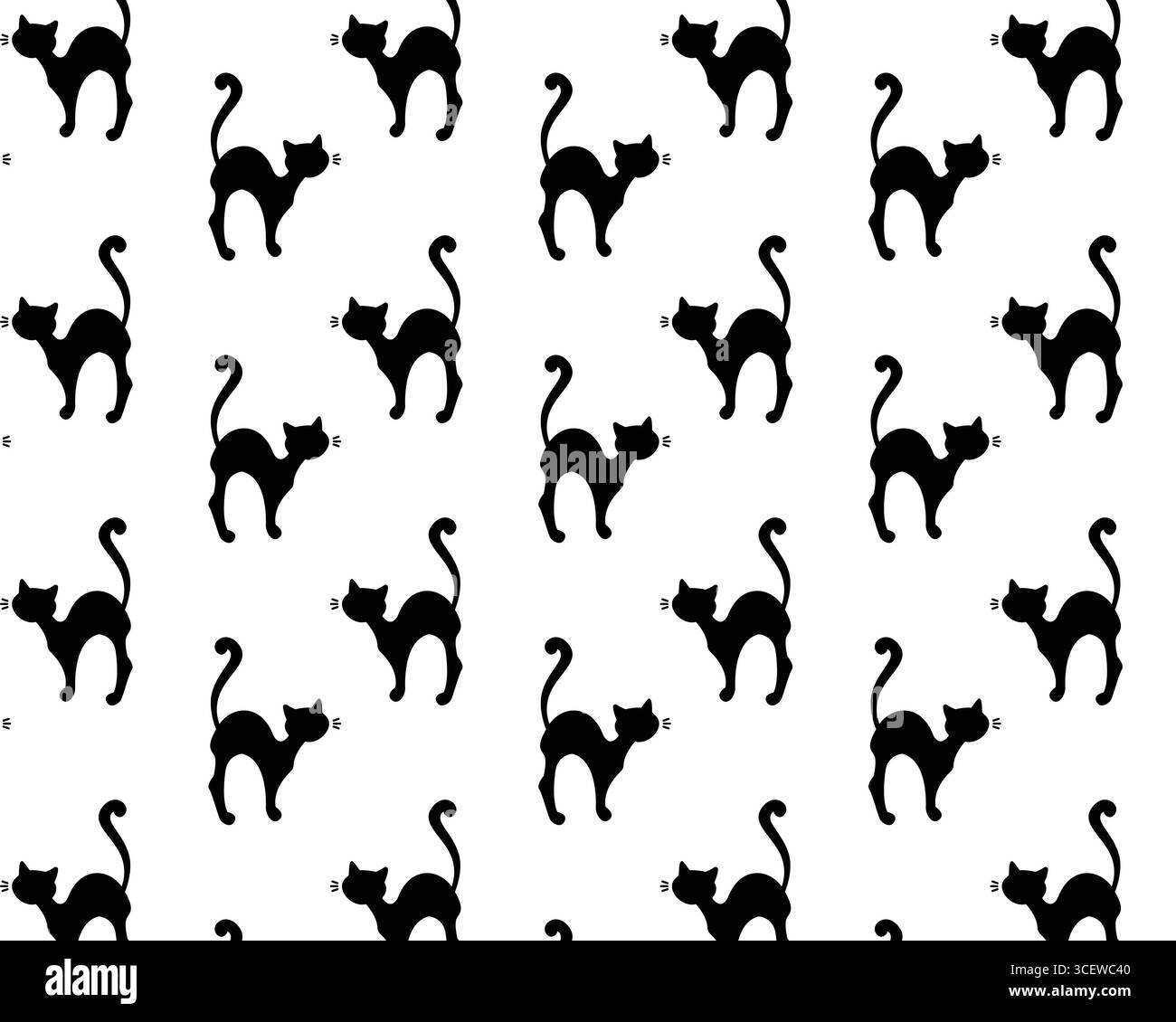 Modello di silhouette di gatto. Illustrazione vettoriale in stile piatto. Illustrazione Vettoriale