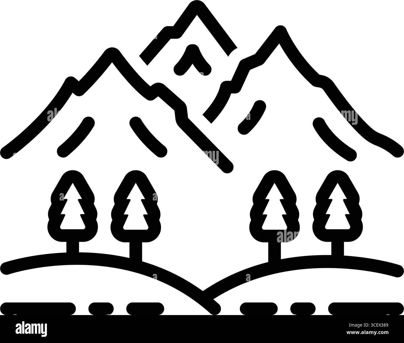 Icona della montagna, picco Illustrazione Vettoriale