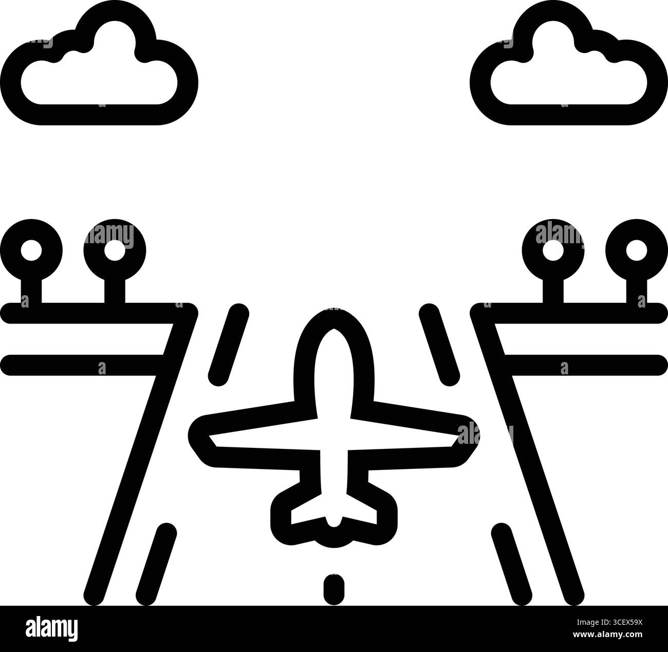 Icona per la pista, l'aereo Illustrazione Vettoriale