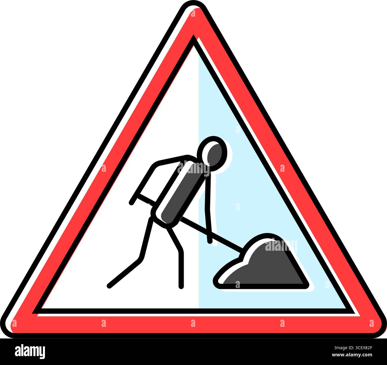 costruzione di strade vettura guida ostacoli colore icona vettoriale Illustrazione Vettoriale