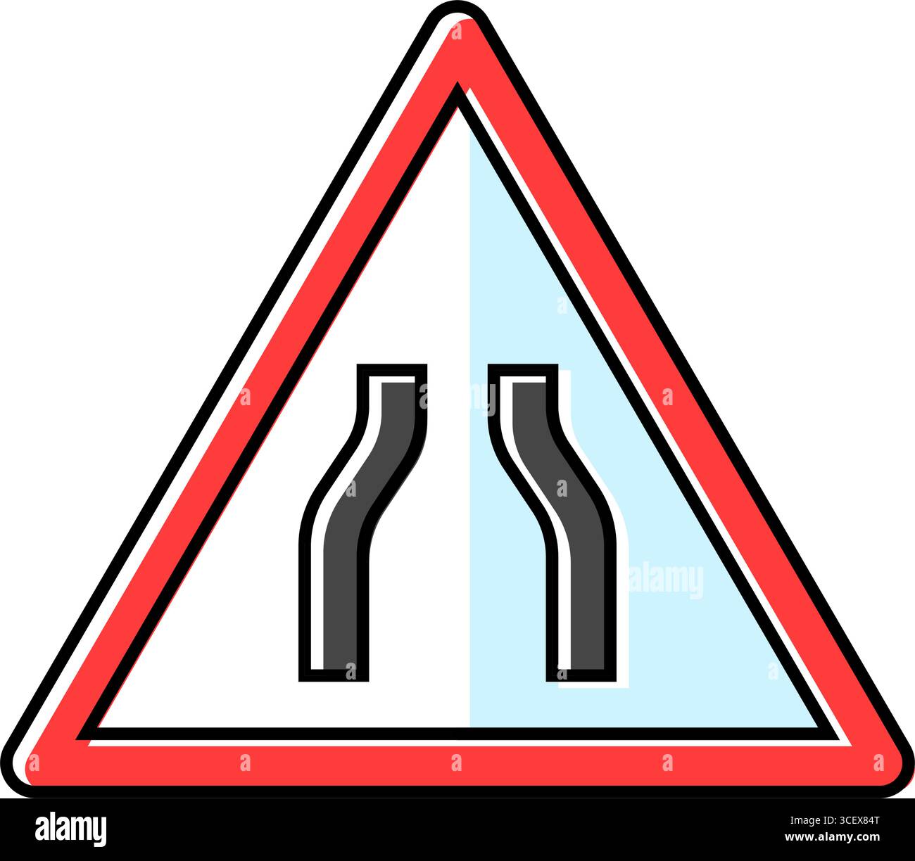 illustrazione vettoriale dell'icona a colori degli ostacoli per le strade strette Illustrazione Vettoriale
