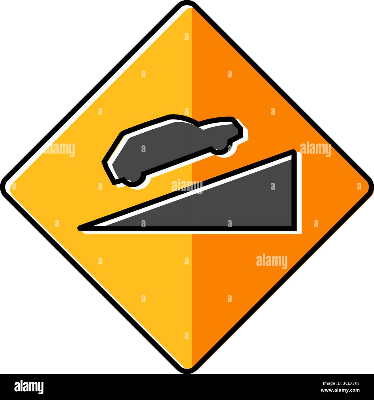 illustrazione vettoriale delle icone dei colori degli ostacoli durante la guida su pendii ripidi Illustrazione Vettoriale