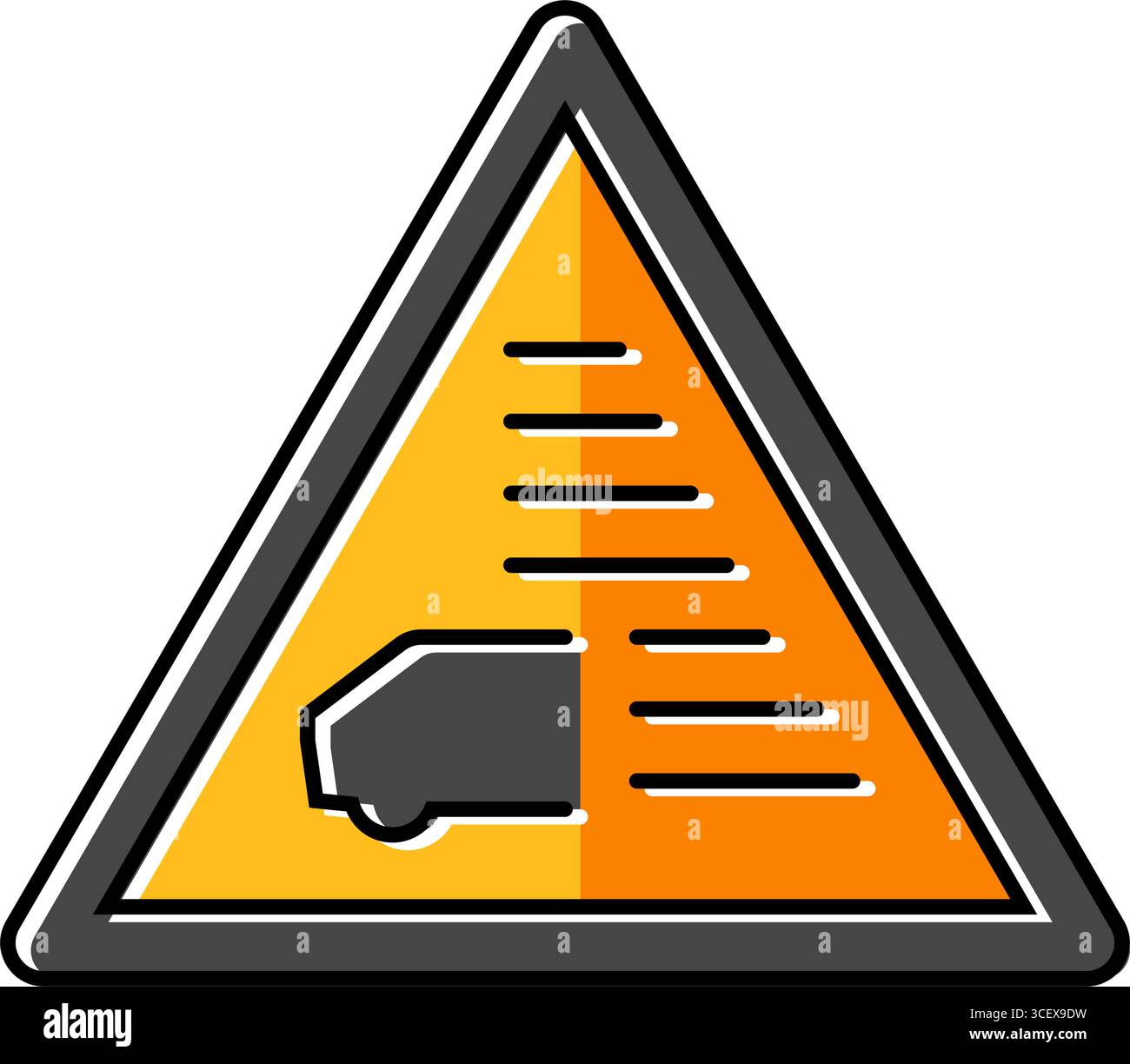 illustrazione vettoriale dell'icona del colore degli ostacoli per la guida su strade a pecorina Illustrazione Vettoriale