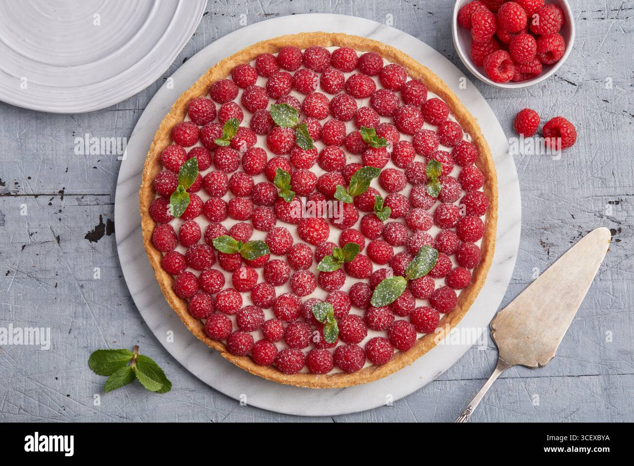 Crostata di lamponi Foto Stock