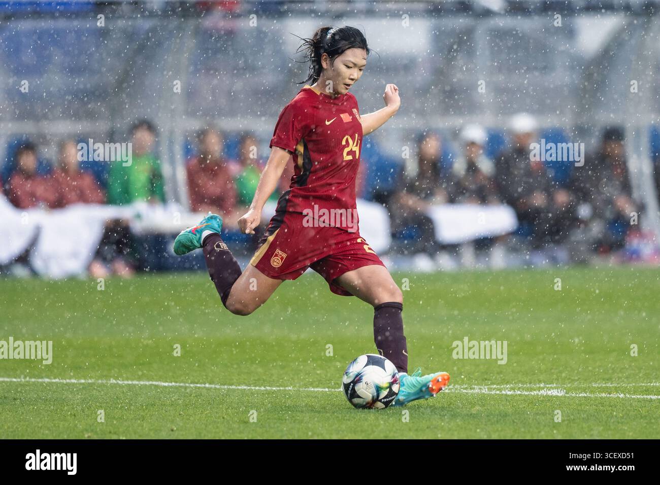 SUWON, Corea del Sud - 16 LUGLIO: Durante l'EAFF e-1 Football Championship - Japan vs China PR al Suwon World Cup Stadium il 16 luglio 2025 a Suwon Foto Stock