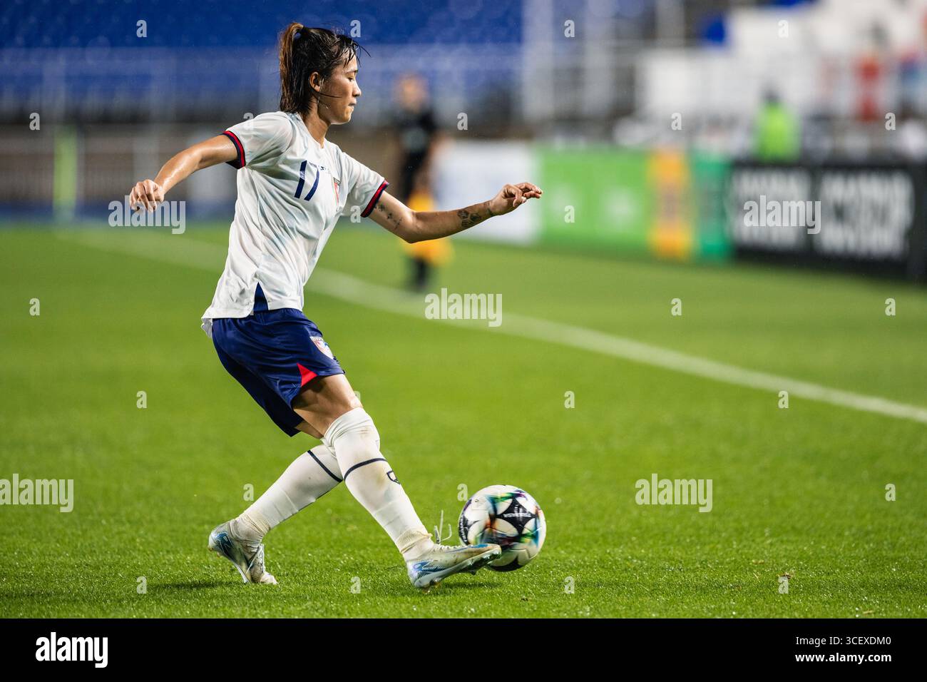SUWON, Corea del Sud - 16 LUGLIO: Durante l'EAFF e-1 Football Championship - Corea del Sud vs Taipei cinese al Suwon World Cup Stadium il 16 luglio 2025 Foto Stock
