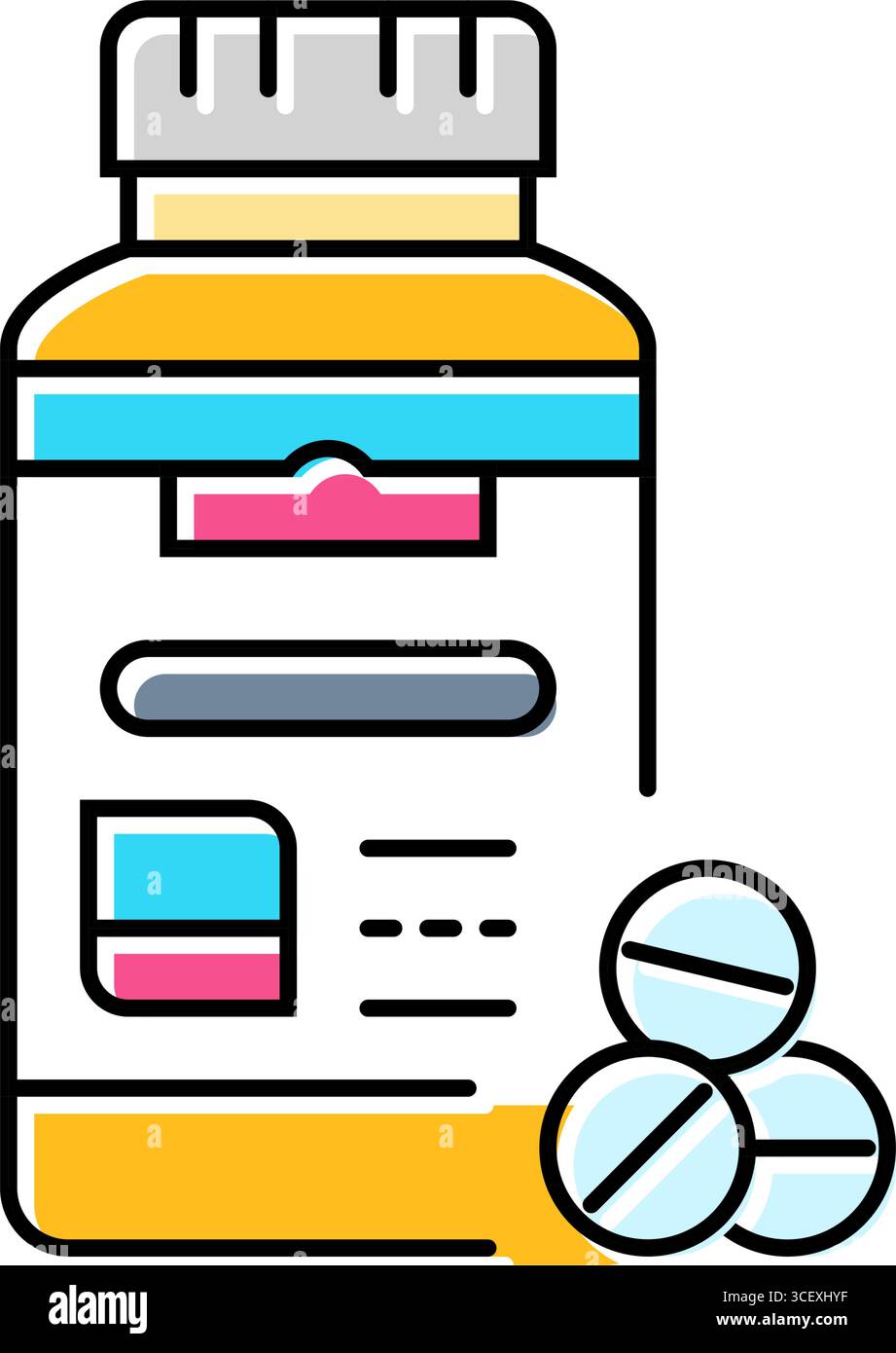 illustrazione vettoriale dell'icona del colore delle vitamine prenatali Illustrazione Vettoriale