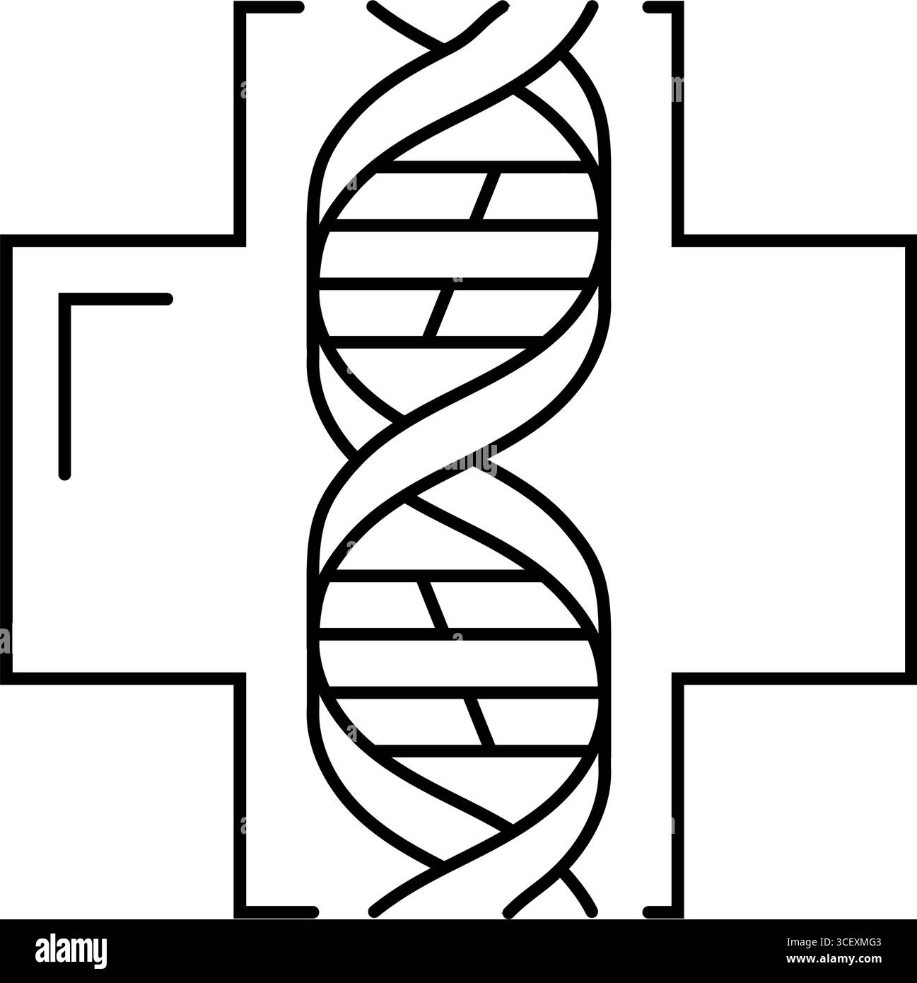 illustrazione vettoriale dell'icona della linea di medicina basata sulla genetica Illustrazione Vettoriale