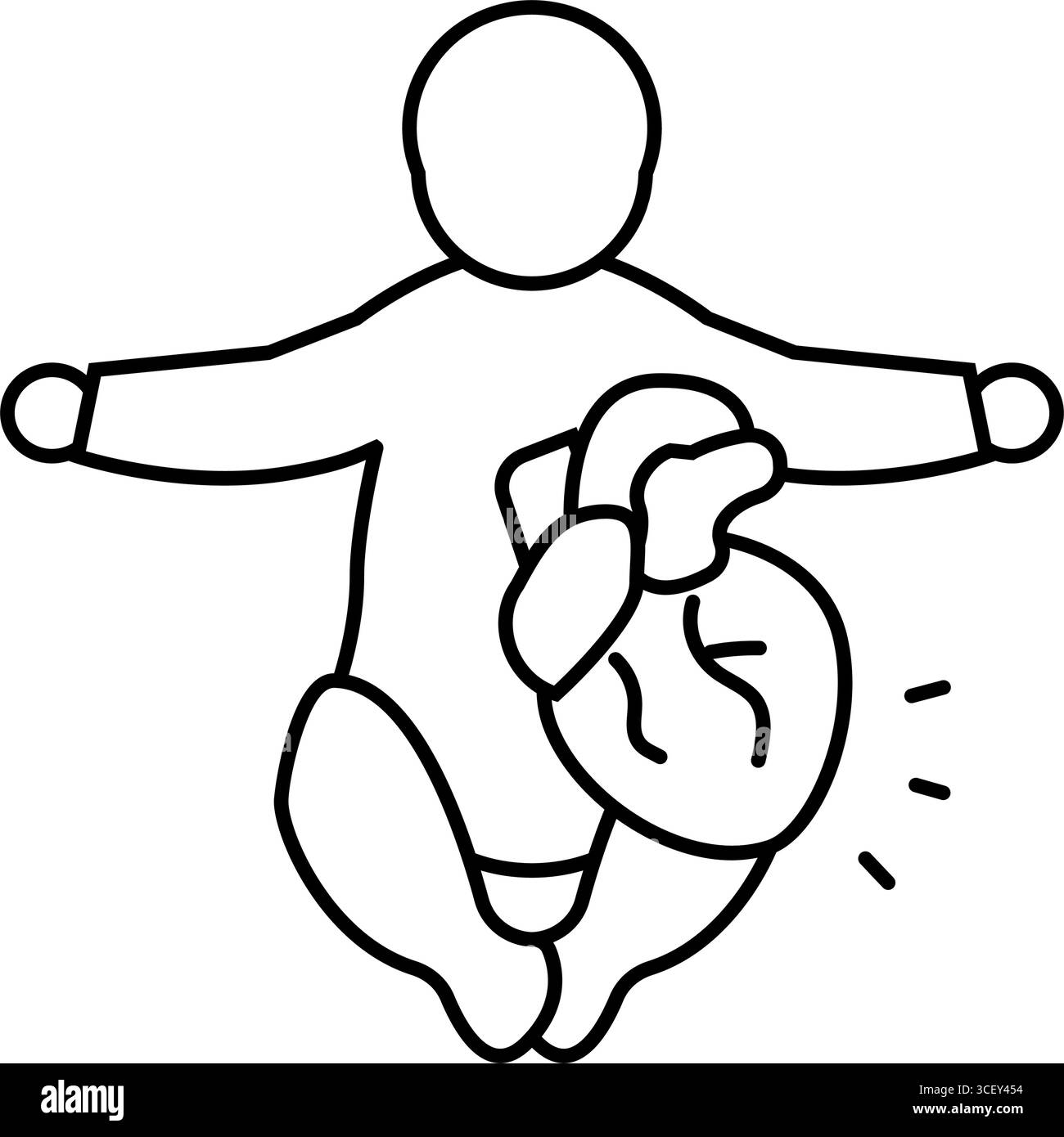 illustrazione vettoriale dell'icona della linea cardiologica della cardiologia congenita Illustrazione Vettoriale